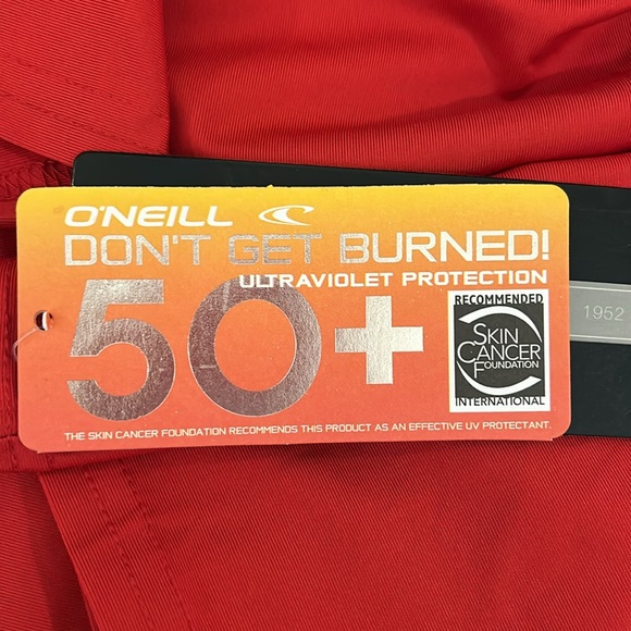 Boy’s O’Neill Rash guard Long Sleeve UPF 50 Red New w Tags - Picture 4 of 10